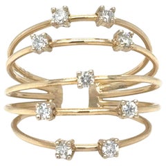 0.38 Carat Natural Round Cut Diamond Adjustable Cocktail Ring