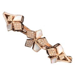 Floral Cluster Diamond Bracelet in 14k Solid Gold (Certified)