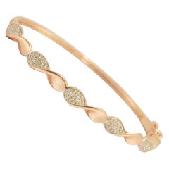 Gewelltes Diamant-Armband aus massivem 14-karätigem Gold (zertifiziert)