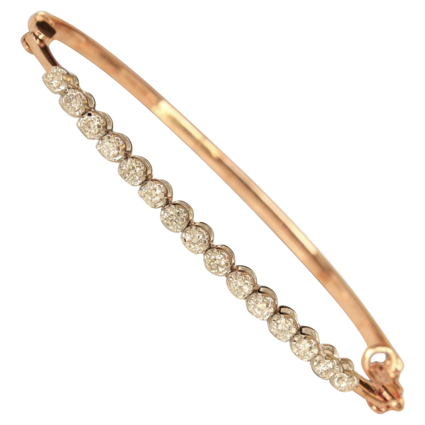 Halbe Ewigkeit Diamantarmband aus 14K massivem Gold (zertifiziert)
