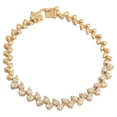 Teardrop Link Diamant-Tennisarmband aus 14k massivem Gold (zertifiziert)