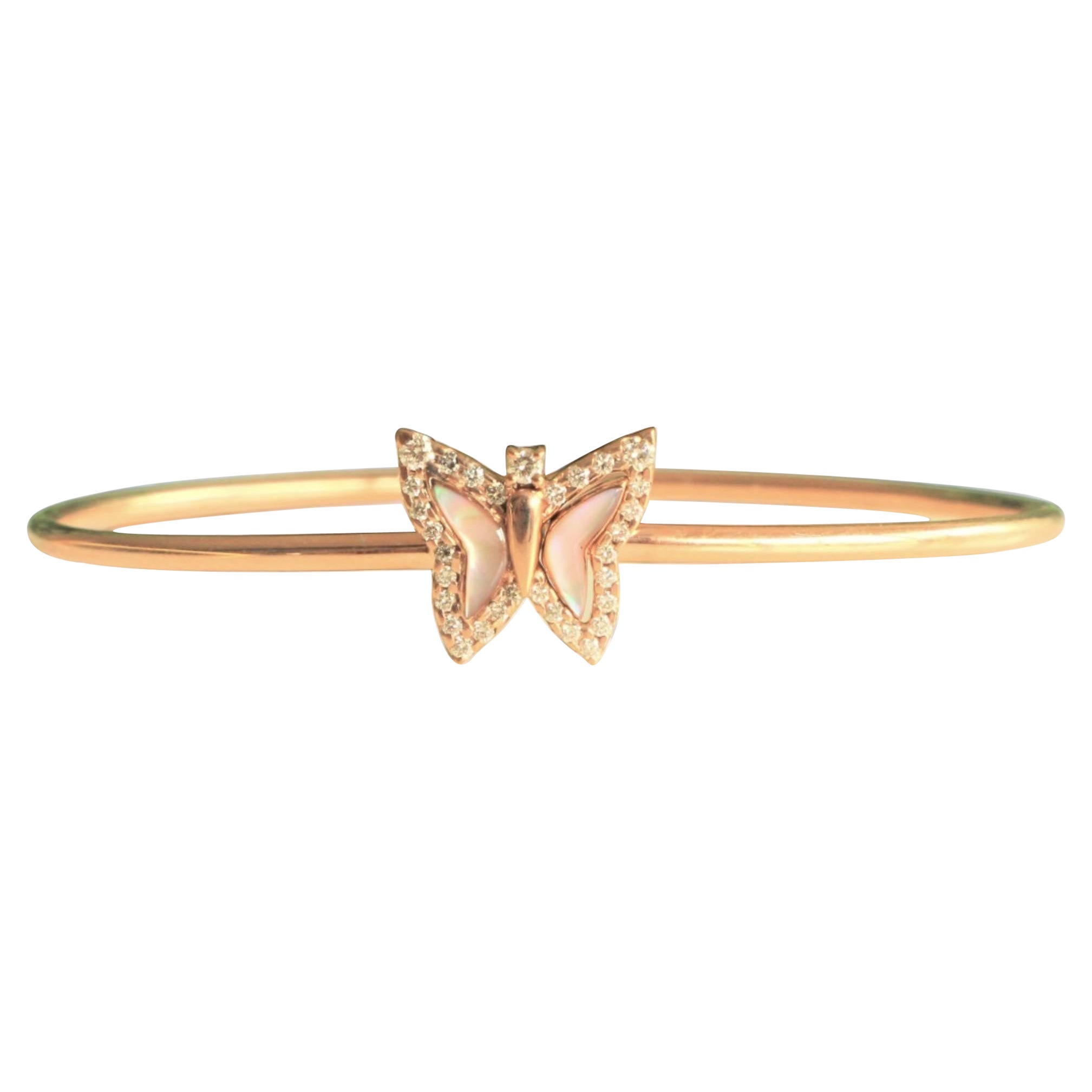 Bracelet manchette papillon en or massif 14k (certifié)