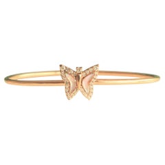 Bracelet manchette papillon en or massif 14k (certifié)