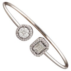 Open Halo Diamond Bracelet in 14k Solid Gold (Certified)