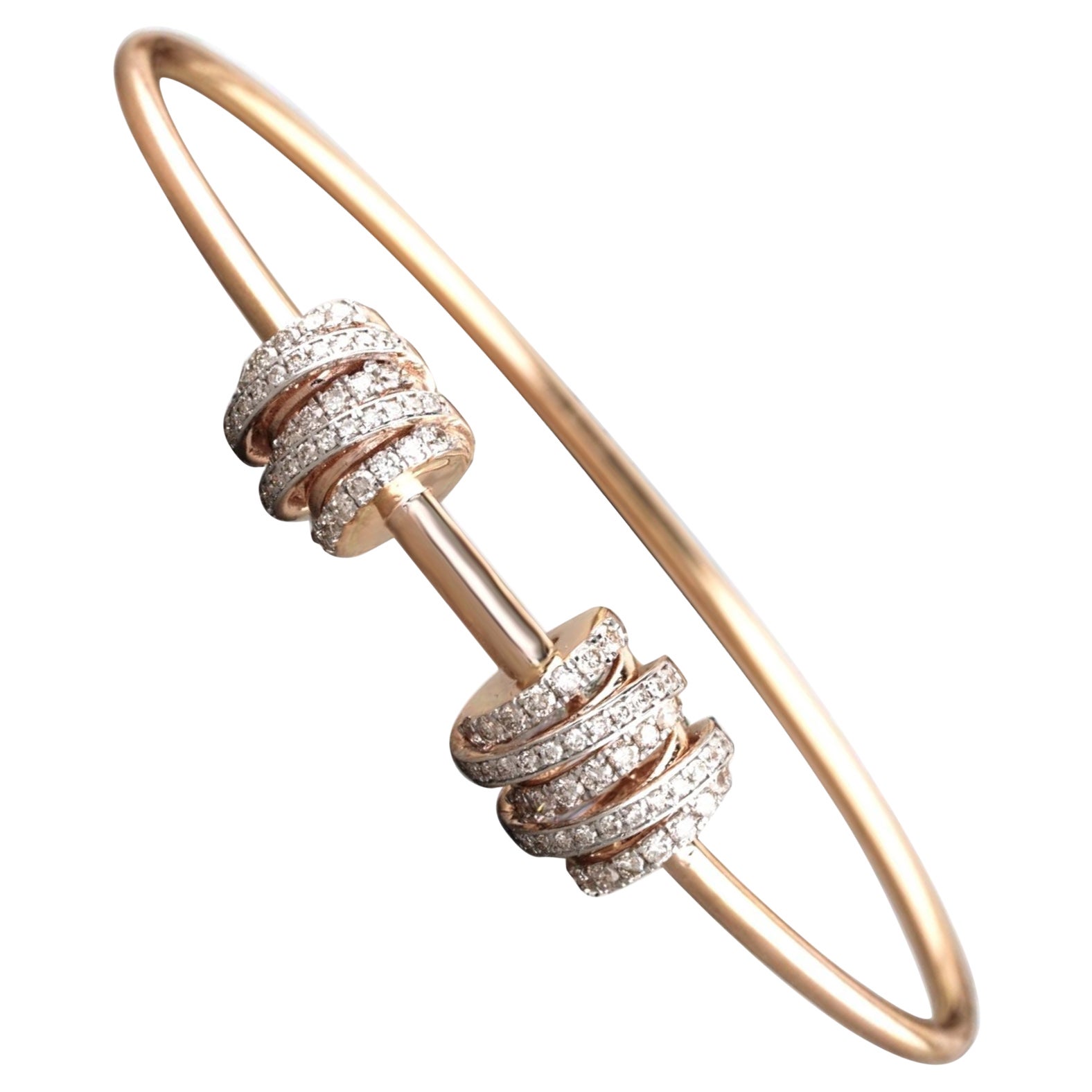 Spiral Cluster Diamond Bracelet in 14K Solid Gold (Certified)