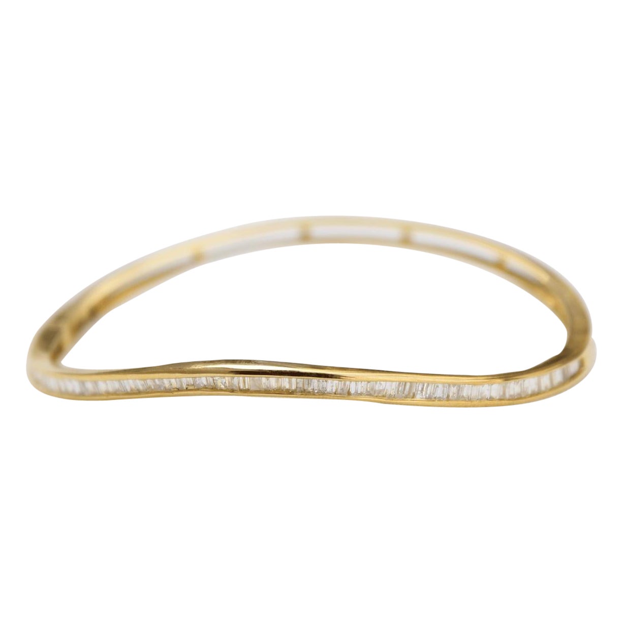 Baguette-Diamant Eternity-Armband aus 14k massivem Gold (zertifiziert) im Angebot