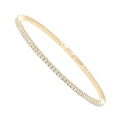 Single Row Diamond Bracelet in 14K Solid Gold (Certified)