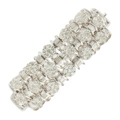 Pulsera de triple fila de diamantes en oro macizo de 14k (certificado)