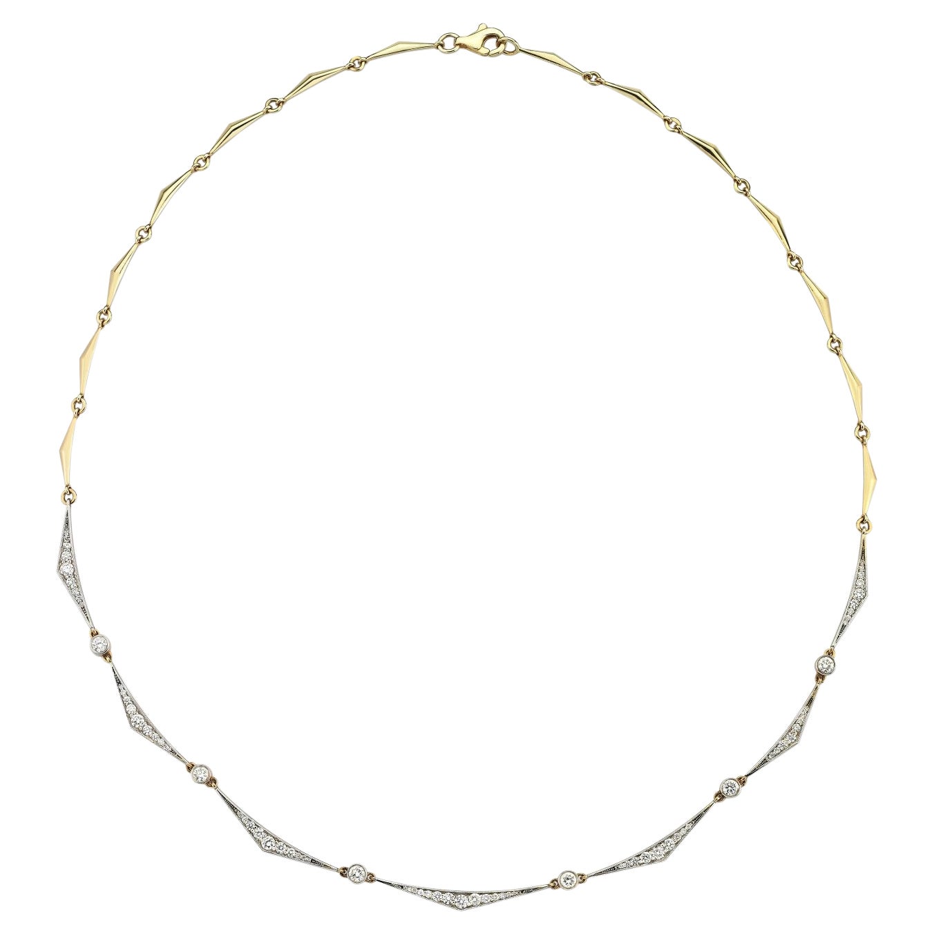 Serie Bola de Fuego Collar de Eslabones con Diamantes en venta