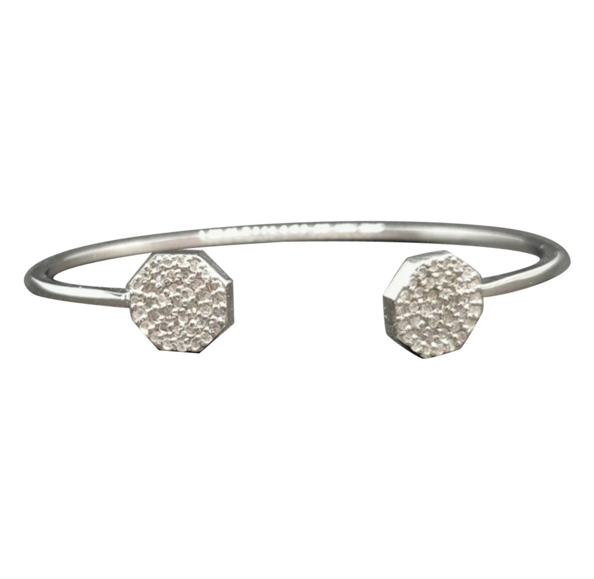 Bracelet manchette en diamant pave Bracelet manchette en argent 925 Bracelet manchette en diamant en vente