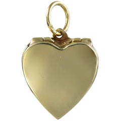 Gold Heart Charm with Engagement Ring