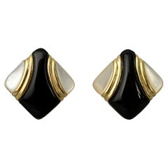 Asch Grossbardt Ohrringe aus Onyx und Perlmutt