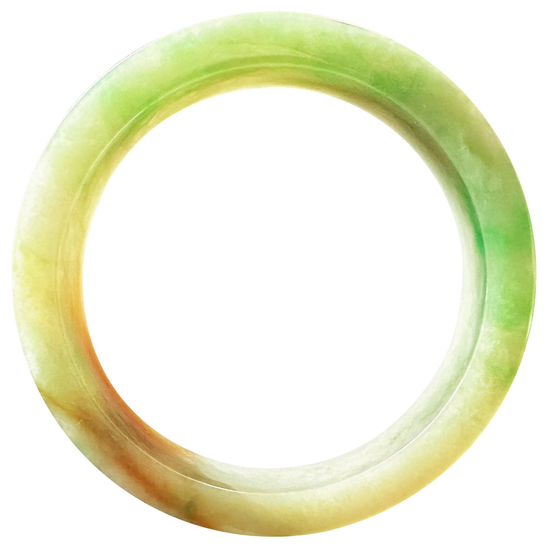 Bracelet en jade naturel de Myanmar de type A - Pendentif en jadéite tricolore