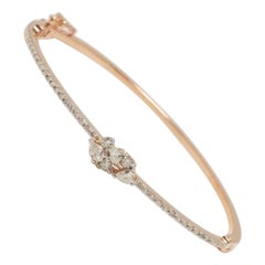 Marquise Cluster Diamond Bracelet in 14k Solid Gold (Certified)