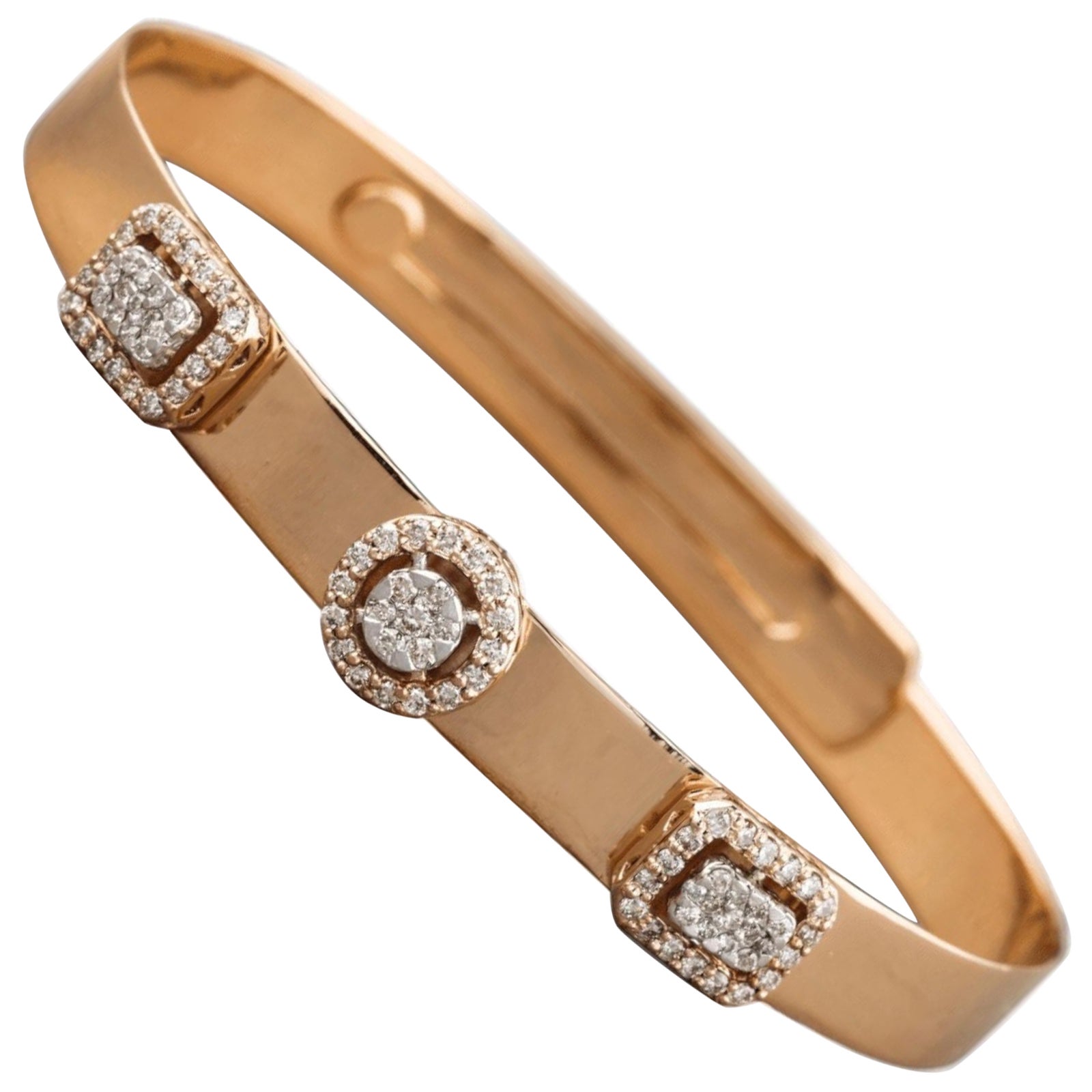 Halo-Diamantenarmband aus 14k massivem Gold (zertifiziert)