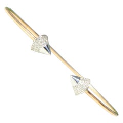 Pulsera de diamantes punta cónica de oro macizo de 14 quilates (certificado)