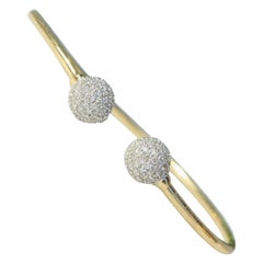 Orbs Diamant-Manschettenarmband aus massivem 14-karätigem Gold (zertifiziert)