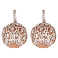 Boucles d'oreilles pendantes orbe en or massif 14K (certifié)
