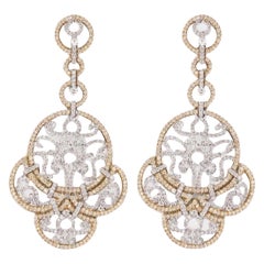 Boucles d'oreilles Filigree Chandelier en or massif 14K (certifié)