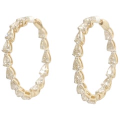 Boucles d'oreilles en or massif 14K avec diamants en forme de goutte (certifié)