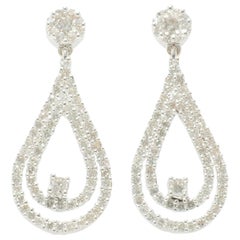 Orecchini con diamanti a goccia in oro massiccio 14K (certificati)