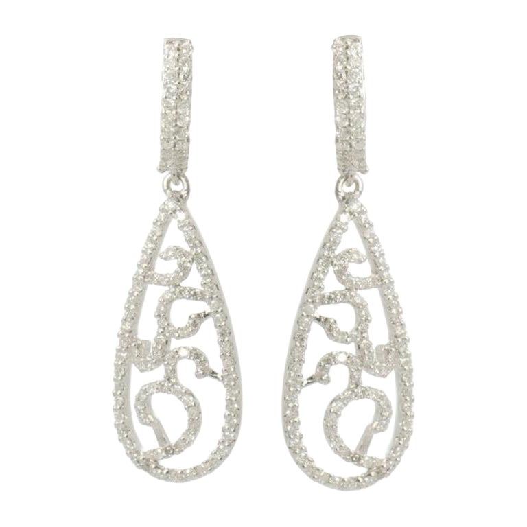 Orecchini a goccia con diamante in oro massiccio 14K (certificati)