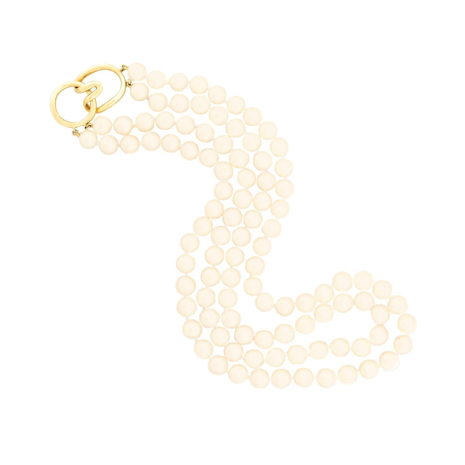 TIFFANY & CO. Estate 18k Pearl Necklace Double Strand