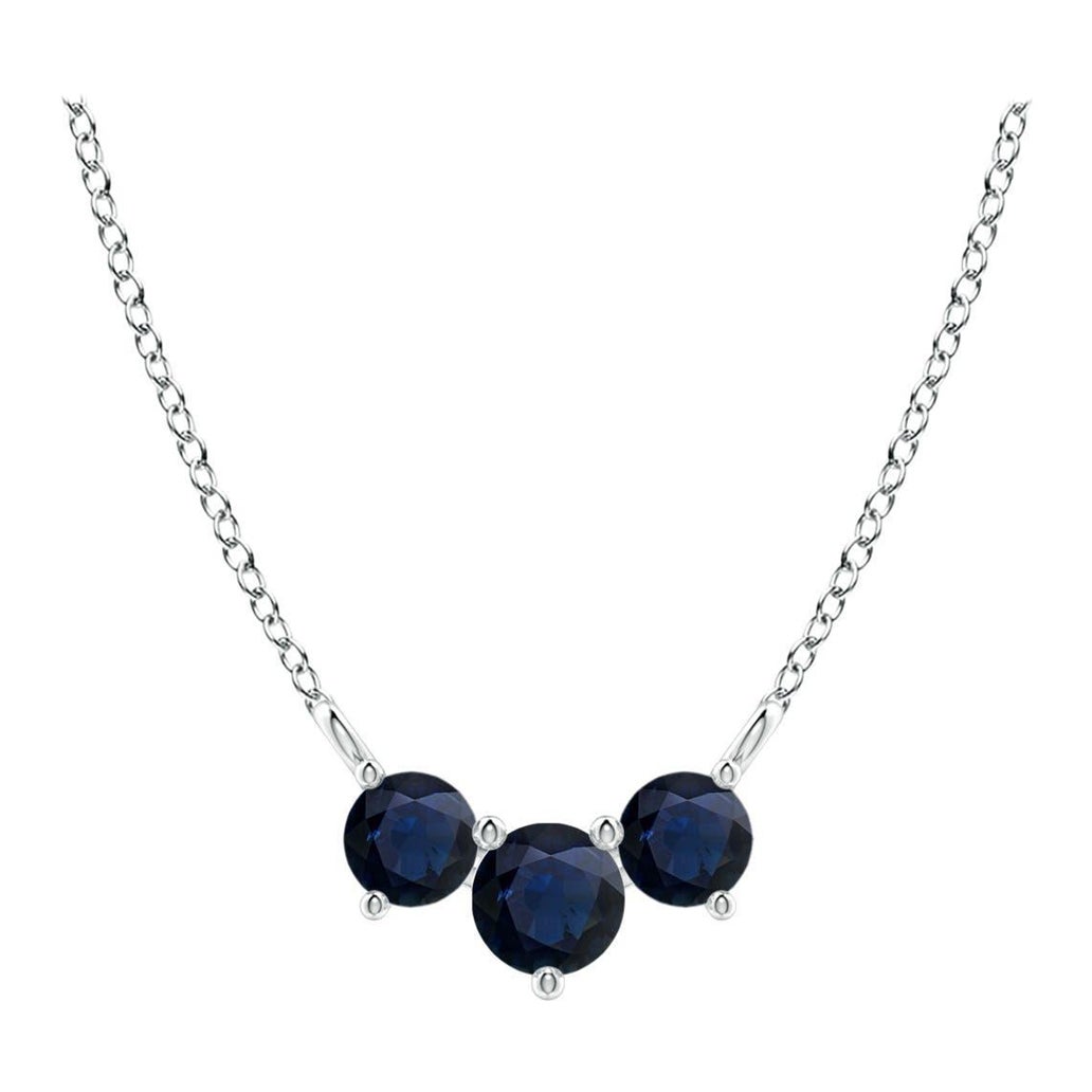 ANGARA Collana con zaffiri tondi classici naturali Trio in platino per donna