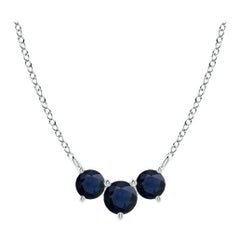 ANGARA Collana con zaffiri tondi classici naturali Trio in platino per donna