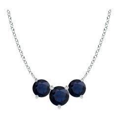 ANGARA Collana con zaffiri tondi classici naturali Trio in platino per donna