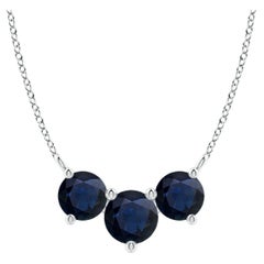 ANGARA Collana con zaffiri tondi classici naturali Trio in platino per donna