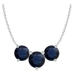 ANGARA Collana con zaffiri tondi classici naturali Trio in platino per donna