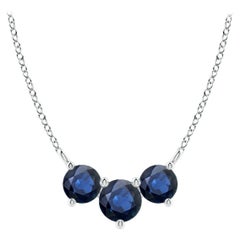 ANGARA Collana con zaffiri tondi classici naturali Trio in platino per donna