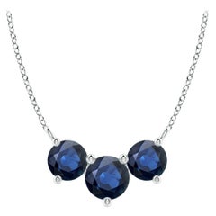 ANGARA Collana con zaffiri tondi classici naturali Trio in platino per donna