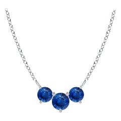 ANGARA Collana con zaffiri tondi classici naturali Trio in platino per donna