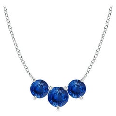 ANGARA Collana con zaffiri tondi classici naturali Trio in platino per donna