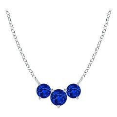 ANGARA Collana con zaffiri tondi classici naturali Trio in platino per donna