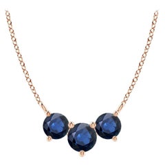 ANGARA Collana con zaffiri tondi Nature Classic Trio in oro rosa 14K per donna
