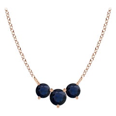 ANGARA Collana con zaffiri tondi Nature Classic Trio in oro rosa 14K per donna