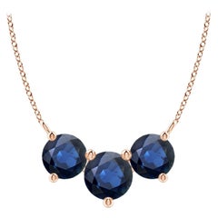 ANGARA Collana con zaffiri tondi Nature Classic Trio in oro rosa 14K per donna