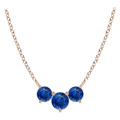 ANGARA Collana con zaffiri tondi Nature Classic Trio in oro rosa 14K per donna