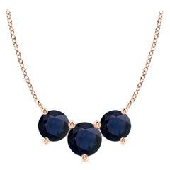 ANGARA Collana con zaffiri tondi Nature Classic Trio in oro rosa 14K per donna