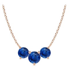 ANGARA Collana con zaffiri tondi Nature Classic Trio in oro rosa 14K per donna