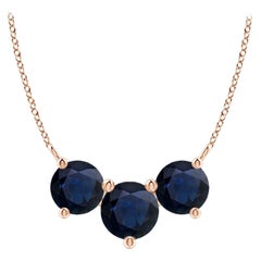 ANGARA Collana con zaffiri tondi Nature Classic Trio in oro rosa 14K per donna