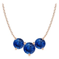 ANGARA Collana con zaffiri tondi Nature Classic Trio in oro rosa 14K per donna