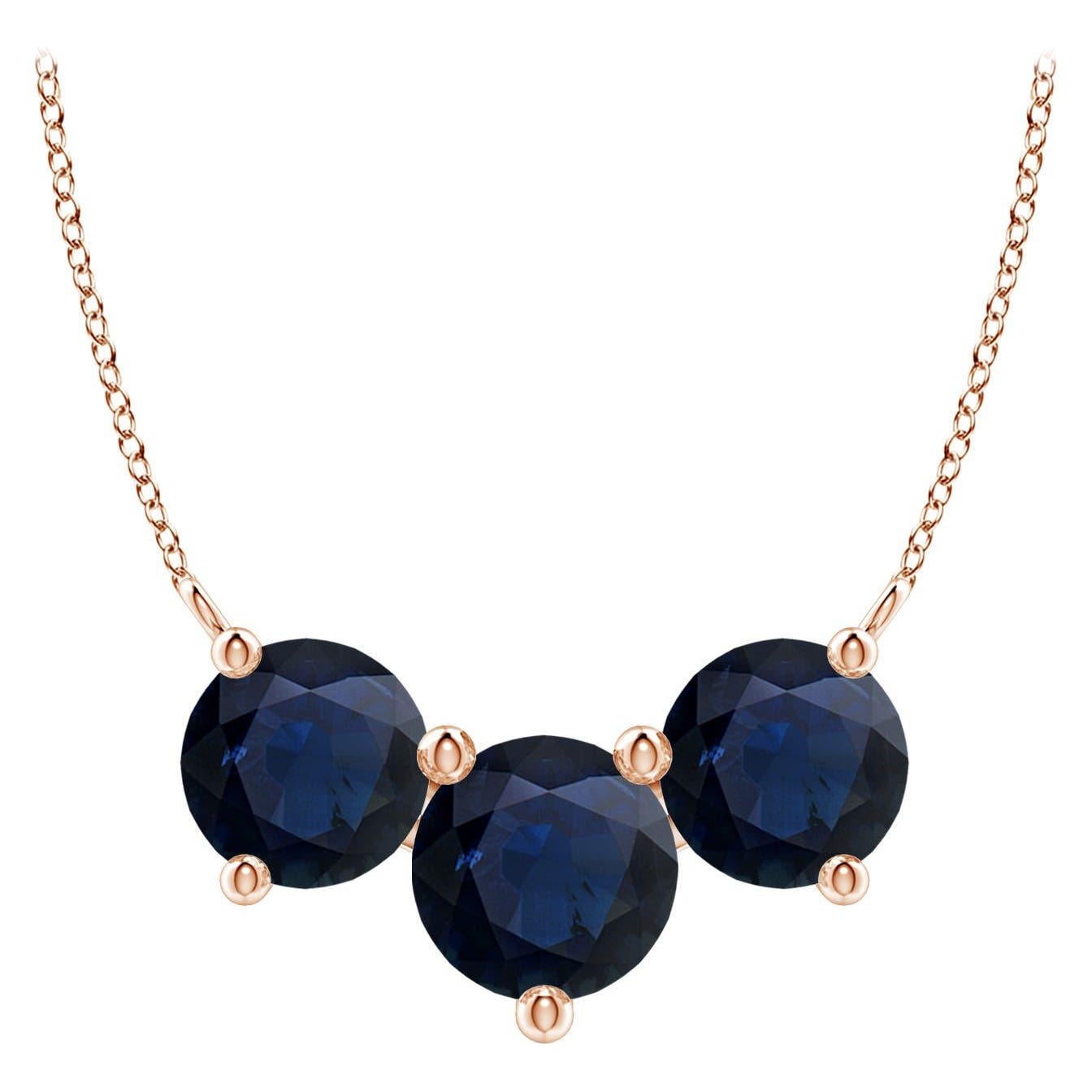 ANGARA Collana con zaffiri tondi Nature Classic Trio in oro rosa 14K per donna