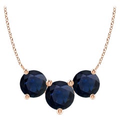 ANGARA Collana con zaffiri tondi Nature Classic Trio in oro rosa 14K per donna