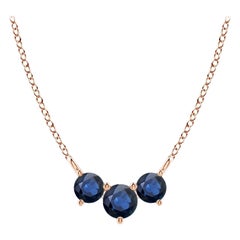 ANGARA Collana con zaffiri tondi Nature Classic Trio in oro rosa 14K per donna