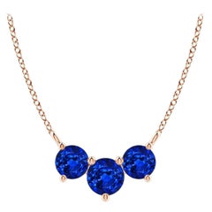 ANGARA Collana con zaffiri tondi Nature Classic Trio in oro rosa 14K per donna
