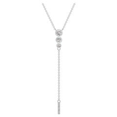 Angara Natural Three Stone Bezel-Set Diamond Lariat Necklace in Platinum
